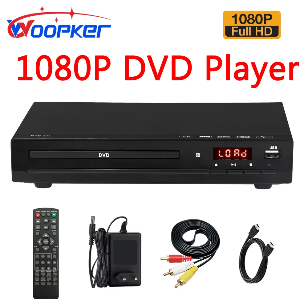 Lettore DVD Woopker DVD-238 HD 1080P TV digitale multimediale Lettore DVD portatile Supporto DVD/CD/MP3/MP4/VCD Sistema Home Theatre KTV
