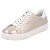 Plateausneaker REMONTE, Damen, Gr. 43, beige (hellbeige, weiß), Leder, metallic, sportlich, Schuhe, Schnürschuh, Freizeitschuh, Halbschuh mit Kontrastbesatz