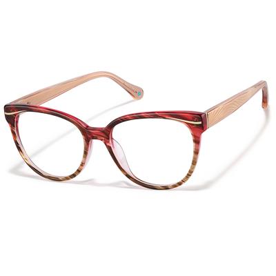 Zenni Women's Cat-Eye Glasses Red Plastic Full Rim Frame