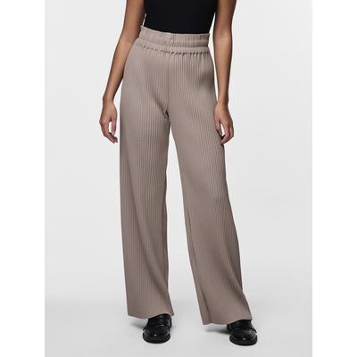 Schlupfhose Y.A.S "YASALISA HW PANT S. NOOS", Damen, Gr. 42, N-Gr, braun (fungi), Web, Obermaterial: 95% Polyester, 5% Elasthan, unifarben, modisch, regular fit knöchellang, Hosen, mit Plisseefalten Image