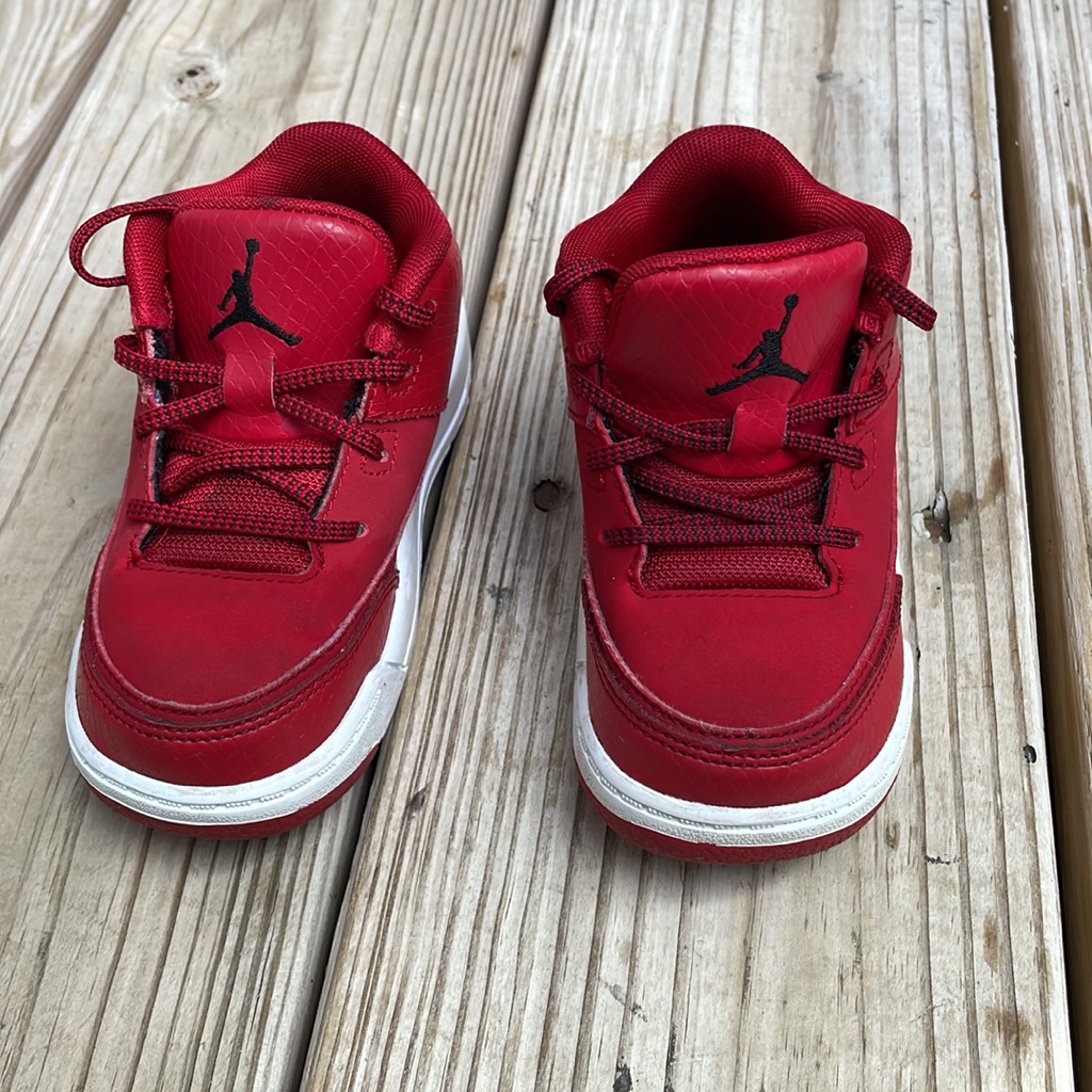 Nike Shoes | - Nike- Boys Red Nike Air Flight Jordan's Sneakers Size 7c | Color: Red | Size: 7c