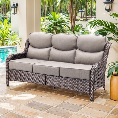 Outdoor Sofa with 6-Inch Thick Cushions Furniture for Porch