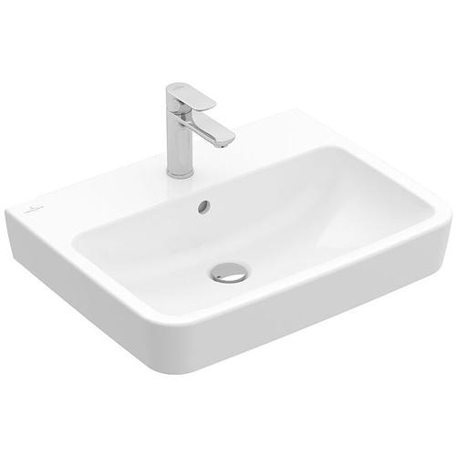 Waschbecken O.novo 550x460mm Eckig 1 Hahnloch mit Überlauf Weiß Alpin - Villeroy&boch