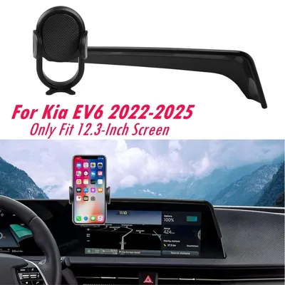 360 Degree Rotation Phone Moun For Kia EV6 12.3-Inch Screen 2022-2025 Car Phone Holder t Cell Phone EV6 Automobile Cradles Hand