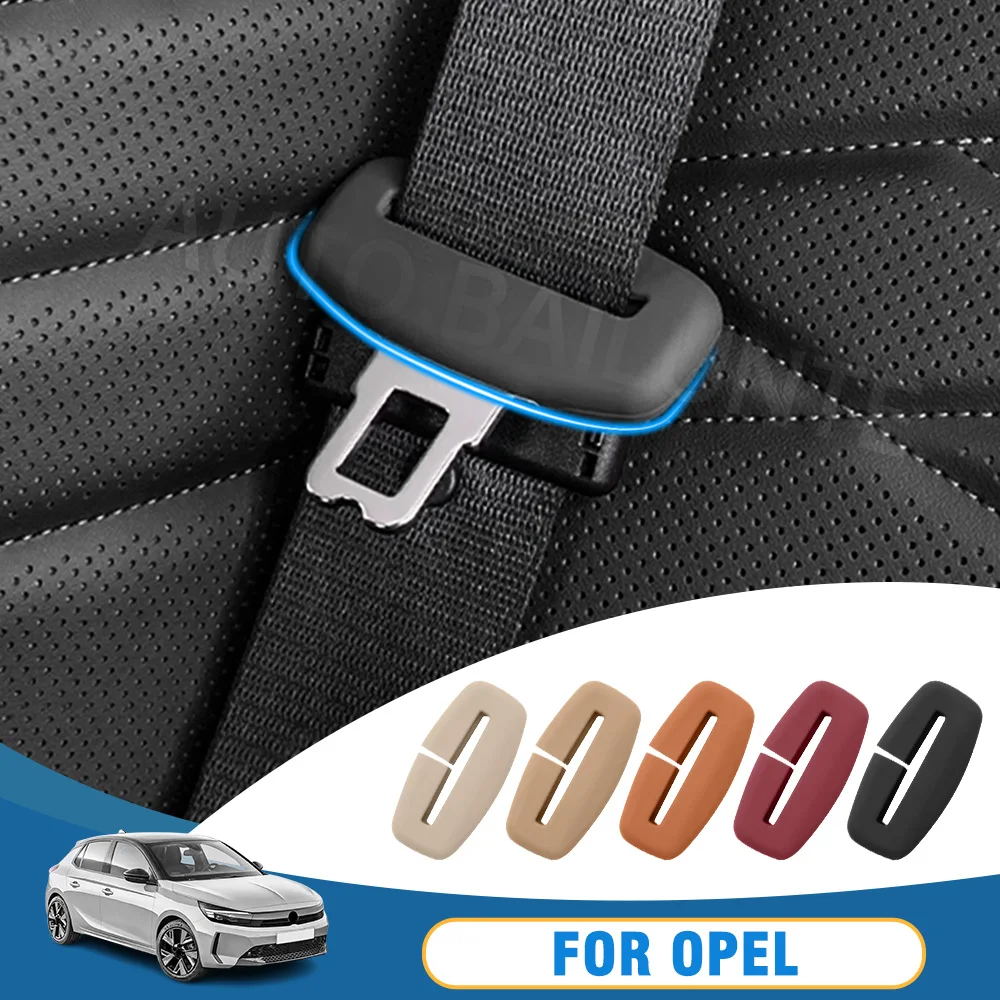 2Pcs Auto Sitz Gürtel Schnalle Abdeckung Schutz Anti-kollision Fall Weiche Silikon Schutz Tragen für Opel Opc LINE OPCline zubehör Image