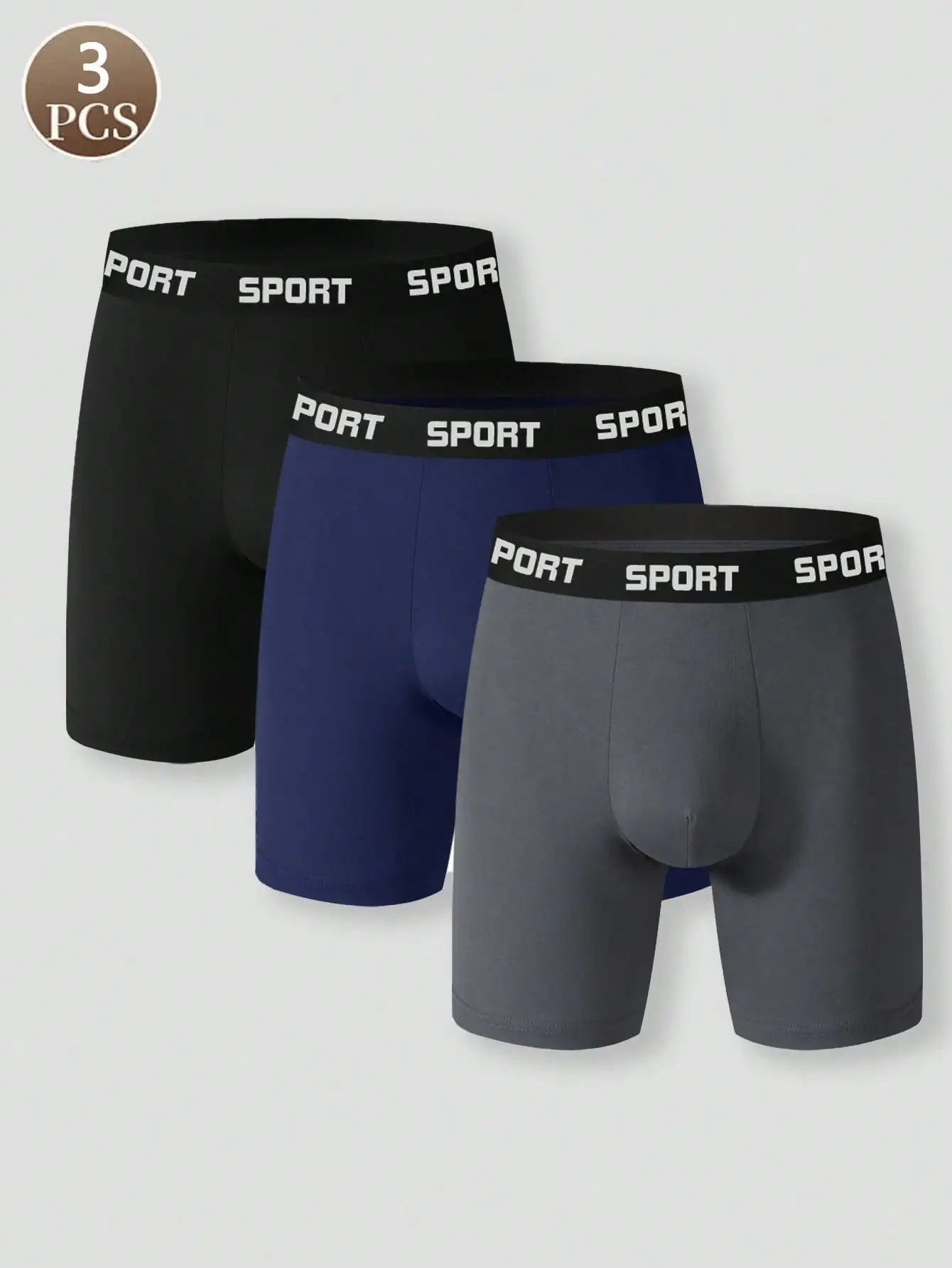 3PCS Brief einfarbig männer unterwäsche Atmungsaktive mittlere taille höschen für männer Modische einfache leichte unterhosen Image