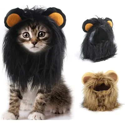 Katze Cosplay Dress Up Haustier Hut Löwe Mähne für Katze Welpen Löwe Perücke Kostüm Party Dekoration Halloween Weihnachten Gatos Pet Supplies