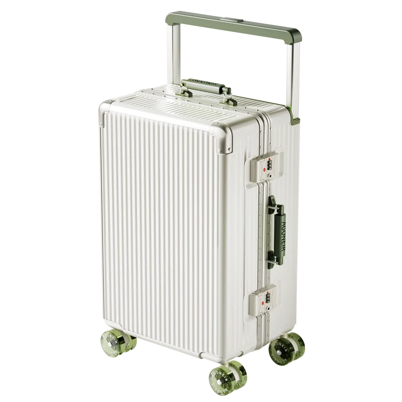20"24 Zoll Reisekoffer mit breitem Griff, Aluminiumrahmen, Handgepäck, Trolley mit Rollen, Boardingbox, rollende Gepäcktasche Image