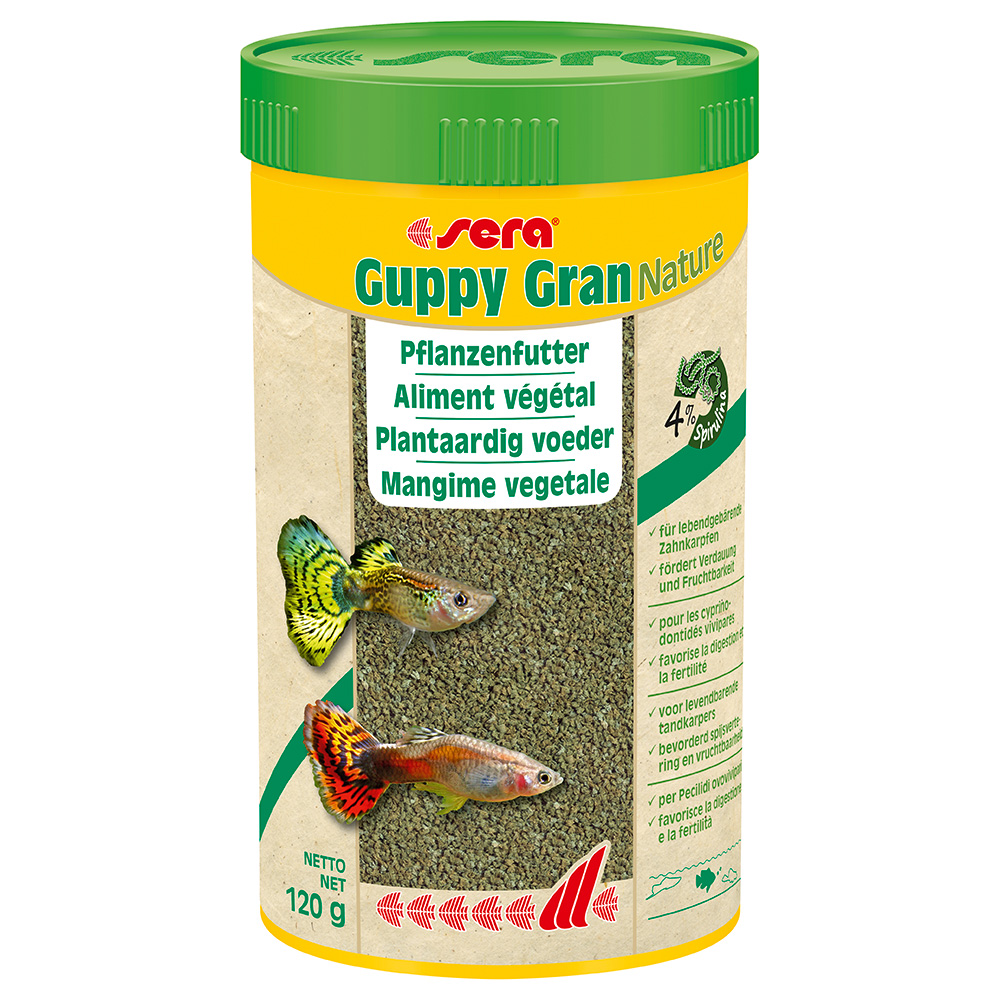 120 g nourriture végétale pour poissons sera Guppy Gran Nature