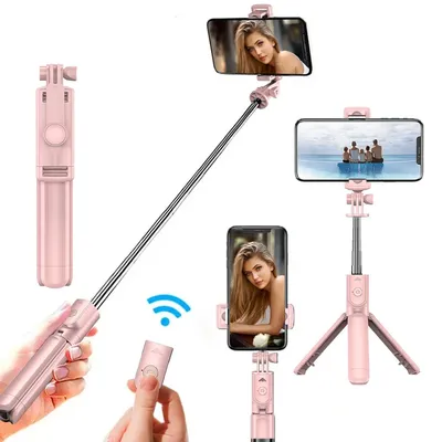 Wireless Selfie Stick Tripod Stand with Detachable Remote for iPhone Mobile Phone Streaming selfie stick phone tripod stand