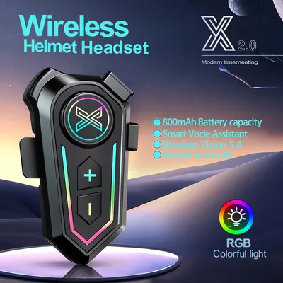 Kebidumei X10 Bluetooth 5.4 Motorradhelm-Headset, Sprachsteuerung, kabelloses, praktisches, Image