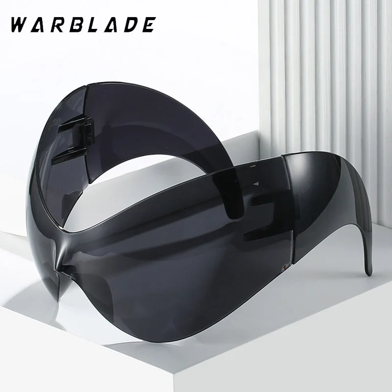 2025 übergroße Y2k Punk einteilige Sonnenbrille Frauen Männer Luxus Marke Steampunk Sport Sonnenbrille Für Dame Winddicht Goggle UV400 Image