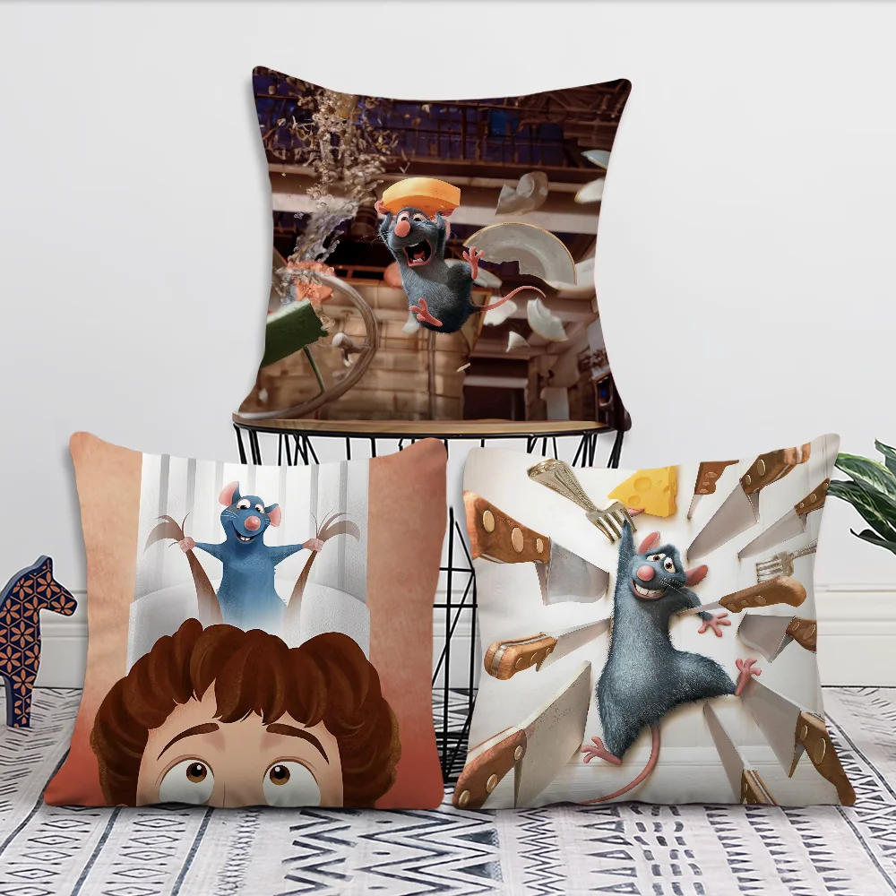 Cartoon R-Remy R-Ratatouille Niedlicher Kissenbezug Wohnzimmer Kopfteil Büro Kissen Schlafzimmer Kissen Sofa Nickerchen Zeit Kissenbezug Image