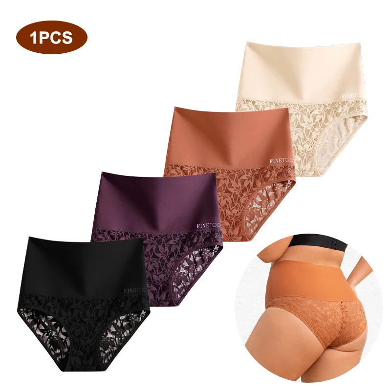 Mode Hohe Taille Plus Größe Höschen Sexy Spitze Floral Atmungs Body Shape Einfarbig Elastische Hosen Weiche Gemütliche Shapewear S-XXXL