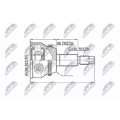 Nty Gelenksatz, Antriebswelle [Hersteller-Nr. NPZ-TY-073] für Lexus, Toyota Image