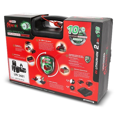 Ks Tools eMONSTER Brushless Akku-Schlag-Bohr-Schrauber-Satz - 4-tlg. [Hersteller-Nr. 515.6300] Image