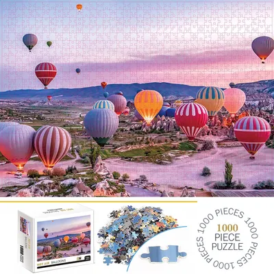 1000 Pieces Hot Air Balloons Jigsaw Puzzles for Adults Home Decor Games Family Fun Floor Puzzles