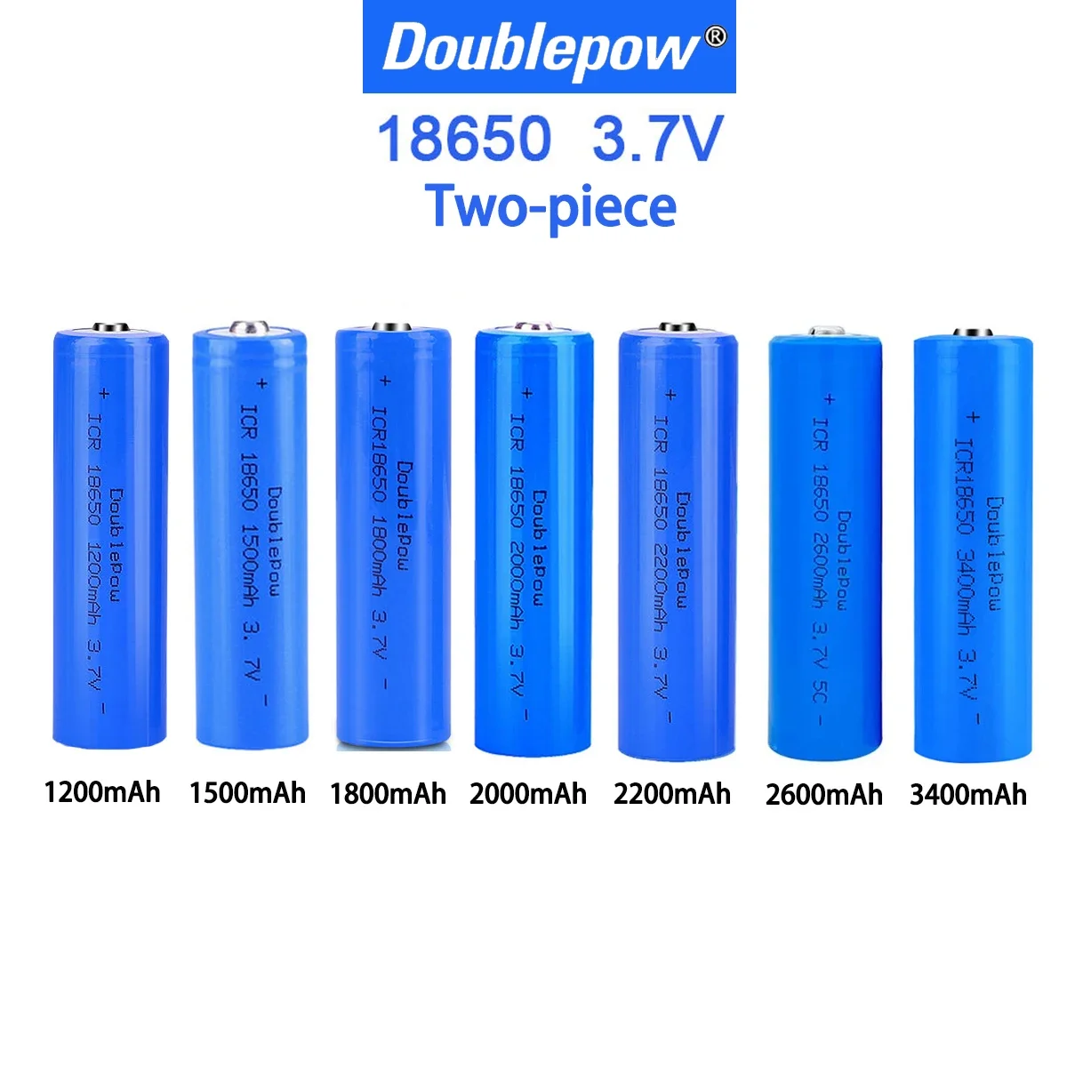 2 pz 18650 3.7 V Batteria Ricaricabile 1200 mah 1500 mah 1800 mah 2000 mah 2200 mah 2600 mah 3400 mah Batteria Al Litio Li-po A Punta