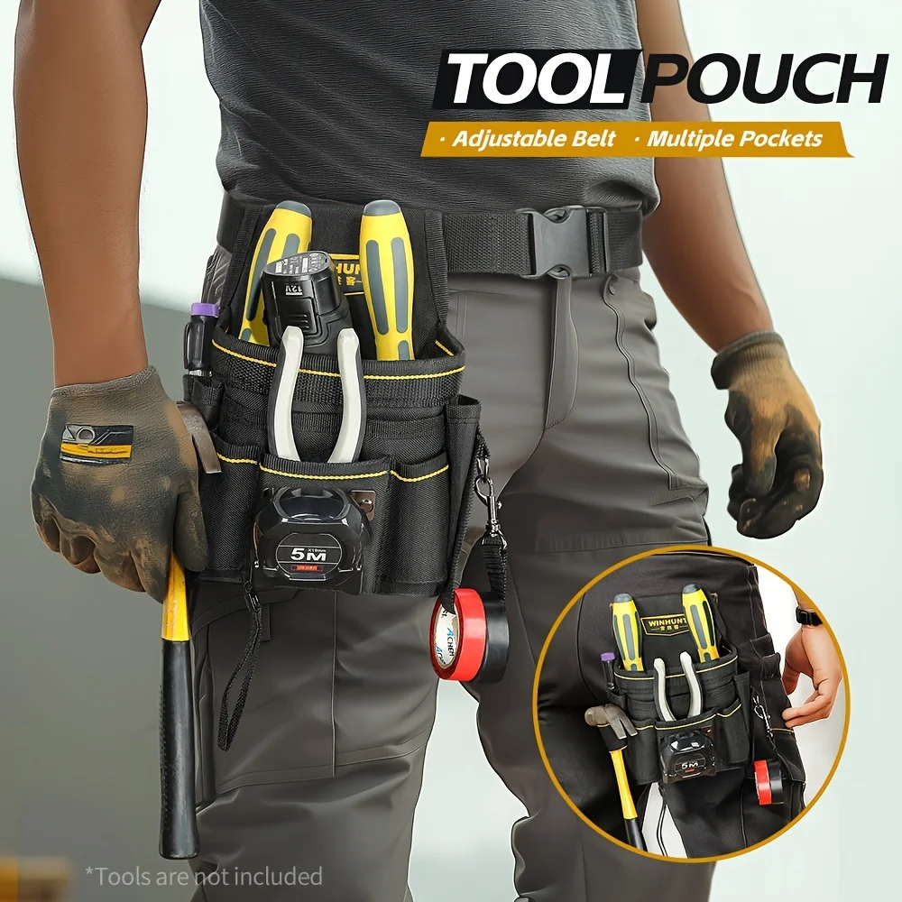 Ensemble de ceinture à outils, y compris un petit sac à outils, un sac à outils pour électricien et un charpentier avec clip de ceinture et un sac à outils de jardinage pour hommes