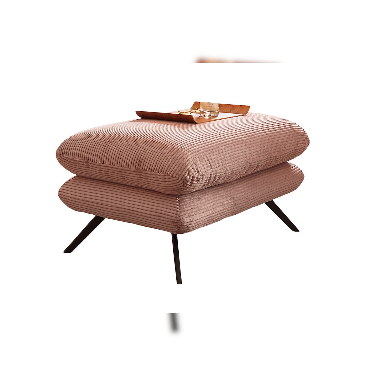 KAWOLA Hocker CHARME Hockerbank groß Cord rosa Image