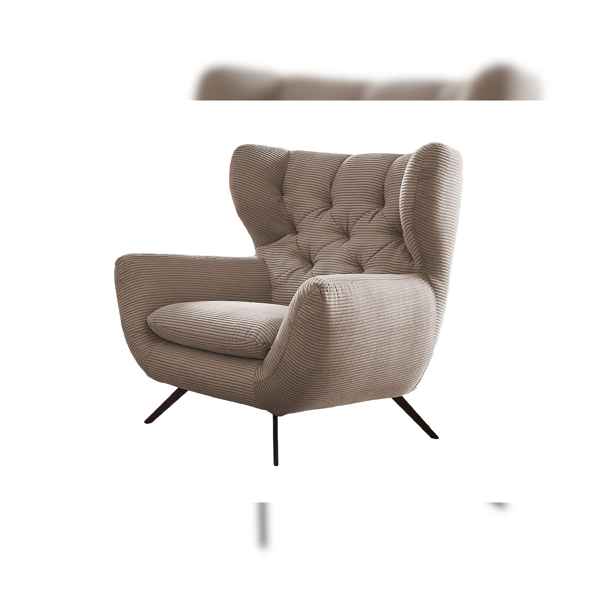 KAWOLA Sessel CHARME Hochlehnsessel Cord taupe Image