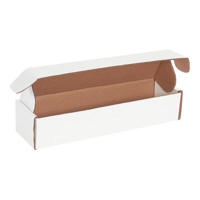 Lavex 14" x 3 3/4" x 2 3/4" White Deluxe Corrugated Mailer with Front Locking Tabs - 50/Case