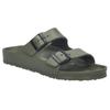 Pantolette JOSEF SEIBEL "Macon 01", Herren, Gr. 42, grün (oliv), Lederimitat, sportlich, Schuhe, Badeschuh, Strandschuh, Sandale perfekt zum Baden, G-Weite