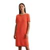 Strickkleid MARC O'POLO "aus Bio-Baumwolle-Leinen-Mix", Damen, Gr. 46, Normalgrößen, rot (burnt rot), Obermaterial: 52% Baumwolle, 48% Leinen; Futter: 100% Nicht verfügbar, unifarben, casual, relaxed fit wadenlang, Rundhals, Kurzarm Rippbündchen,...