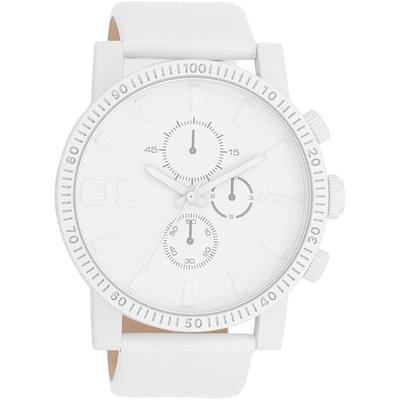 Quarzuhr OOZOO, weiß, Armbanduhren, Herren, Armbanduhr, Herrenuhr, Lederarmband, Chrono-Look Image