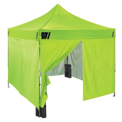 Ergodyne Shax 6053 Enclosed Pop-Up Tent Kit, 10' X 10', Lime
