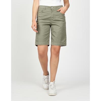 Bermudas GANG "94CARLOTTA BERMUDA", Damen, Gr. 28, N-Gr, grün (sage), Web, Obermaterial: 97% Baumwolle, 3% Elasthan, unifarben, casual, kniefrei, Hosen, mit weitem Bein Image
