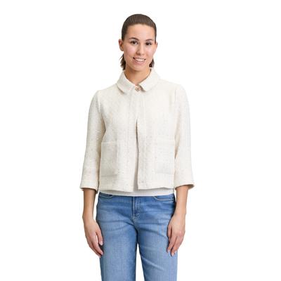 Jackenblazer CARTOON "Cartoon Tweedblazer mit Taschen", Damen, Gr. 42, beige (cream, nature), Obermaterial: 99% Polyester, 1% Polyester metallisiert., modisch, gerade normal, Blazer, Material Image