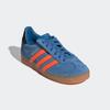 Sneaker ADIDAS ORIGINALS "GAZELLE COMFORT CLOSURE ELASTIC LACE KIDS", Gr. 33, focus blau, solar orange, core schwarz, Leder, sportlich, Schuhe