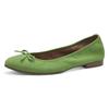 Ballerina TAMARIS, Damen, Gr. 41, grün (apfelgrün), Ziegenveloursleder, Textil, modisch, Schuhe, Blockabsatz, Businessschuh, Schlupfschuh mit süßer Zierschleife