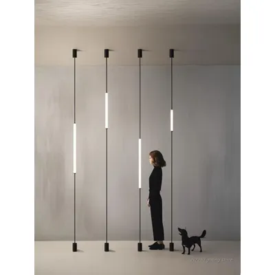 Italy Design Bedroom Bedside LED Floor Lamps Acrylic Long Line Light Modern Black Hotel Living Room Decor LED Floor Light