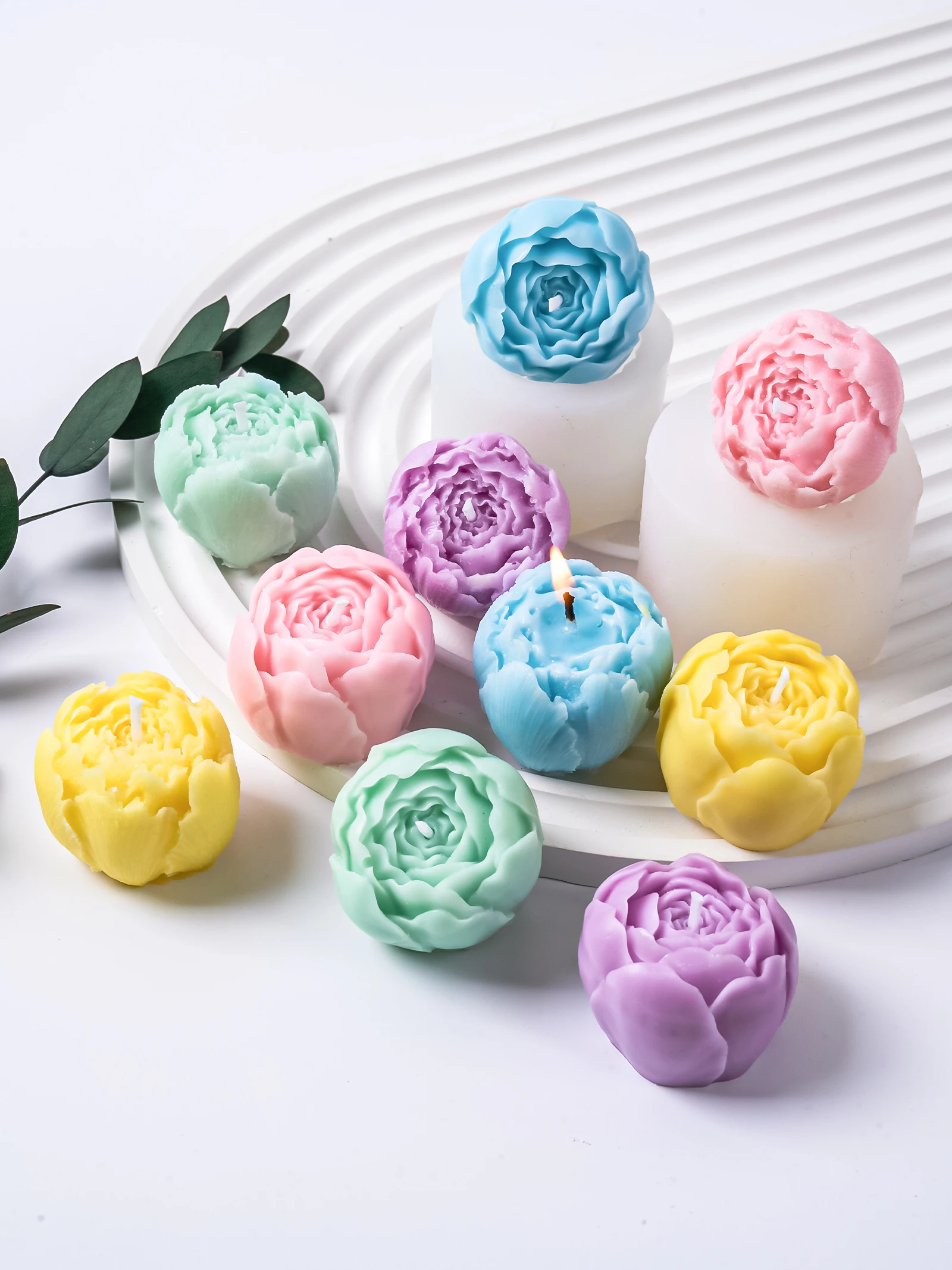 DIY Austin Blume Duftkerze Silikonformen 3D Mini Rose Blume handgemachte Seife Gips Harz machen Eis Kuchen Form Home Decor Image