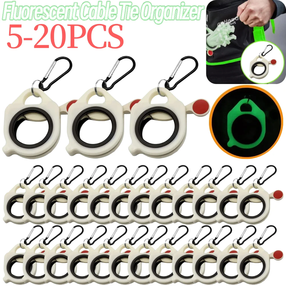 5-20PCS Fluoreszierende Kabelbinder Organizer Wiederverwendbare Kabelbinder Halter Tragbare Elektrische Kabelbinder Clip Kabelbinder Anordnung