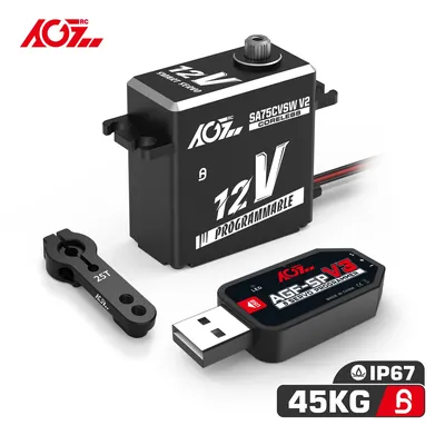 AGFRC SA75CVSW 45KG Waterproof 3S 12V Programmable Coreless Digital Smart RC Servo For 1/8 1/10 RC