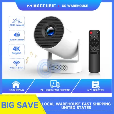 Magcubic HY300 Pro + Projector 4K 720P With 5W Speaker Android 11 8000 Lumens WiFi 6 BT5.4 Outdoor