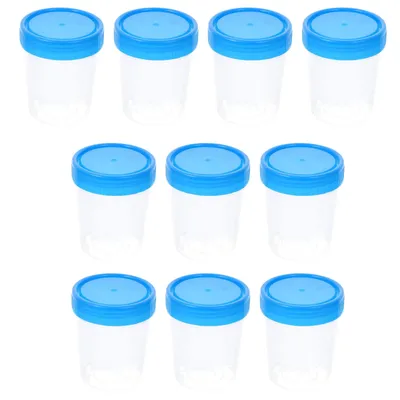 10pcs 120ml Clear Urine Container Spiral Cover Leak Proof Specimen Cup Hospital Test Liquid Sample