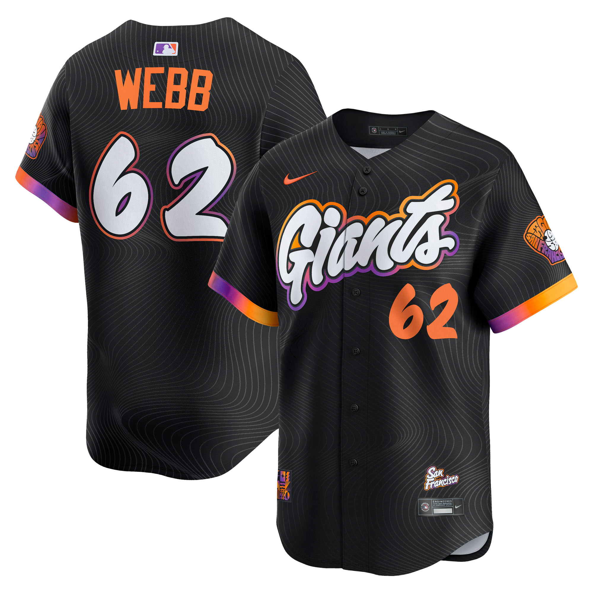 "San Francisco Giants Nike MLB City Connect Limited Trikot – Anthrazit – Logan Webb – Herren" Image