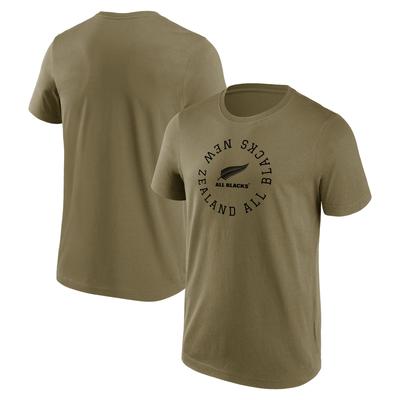 All Blacks T-Shirt mit Loop-Logo-Grafik - Khaki Image