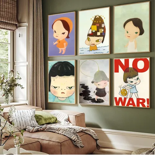 Y-Yoshitomo-Affiche du Livre Blanc de Nara, Peinture Décorative Vintage, pour Chambre et Bar,