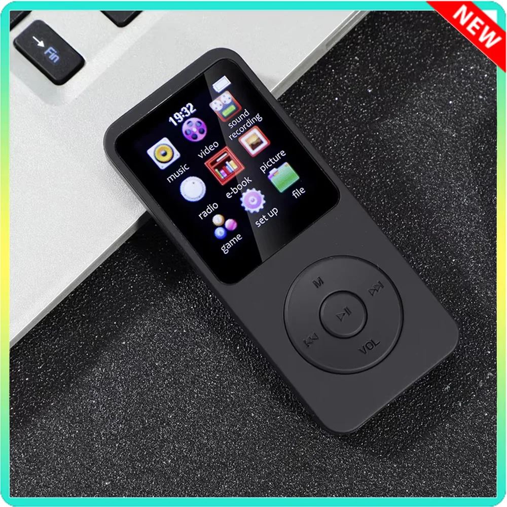 Lettore MP3 con schermo da 1,8'' Compatibile con Bluetooth Altoparlante integrato Audio Lettore musicale HiFi Walkman portatile con registrazione radio Ebook