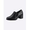Hochfrontpumps HEINE, Damen, Gr. 37, schwarz, Leder, Rindsleder, Veloursleder, modisch, Schuhe