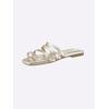 Pantolette HEINE, Damen, Gr. 39, gold (hellgoldfarben), Leder, Leder, modisch, Schuhe