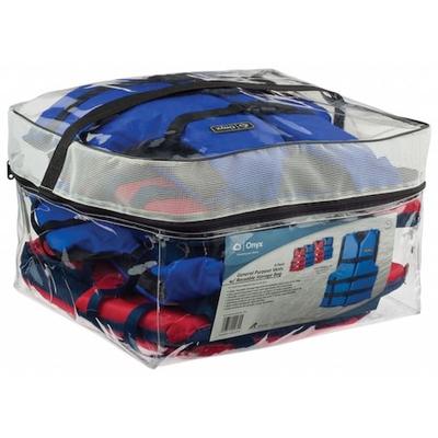 ONYX 103200-999-004-12 Life Jacket,Adult,UNIV,15.5lb,BL/RD,PK4