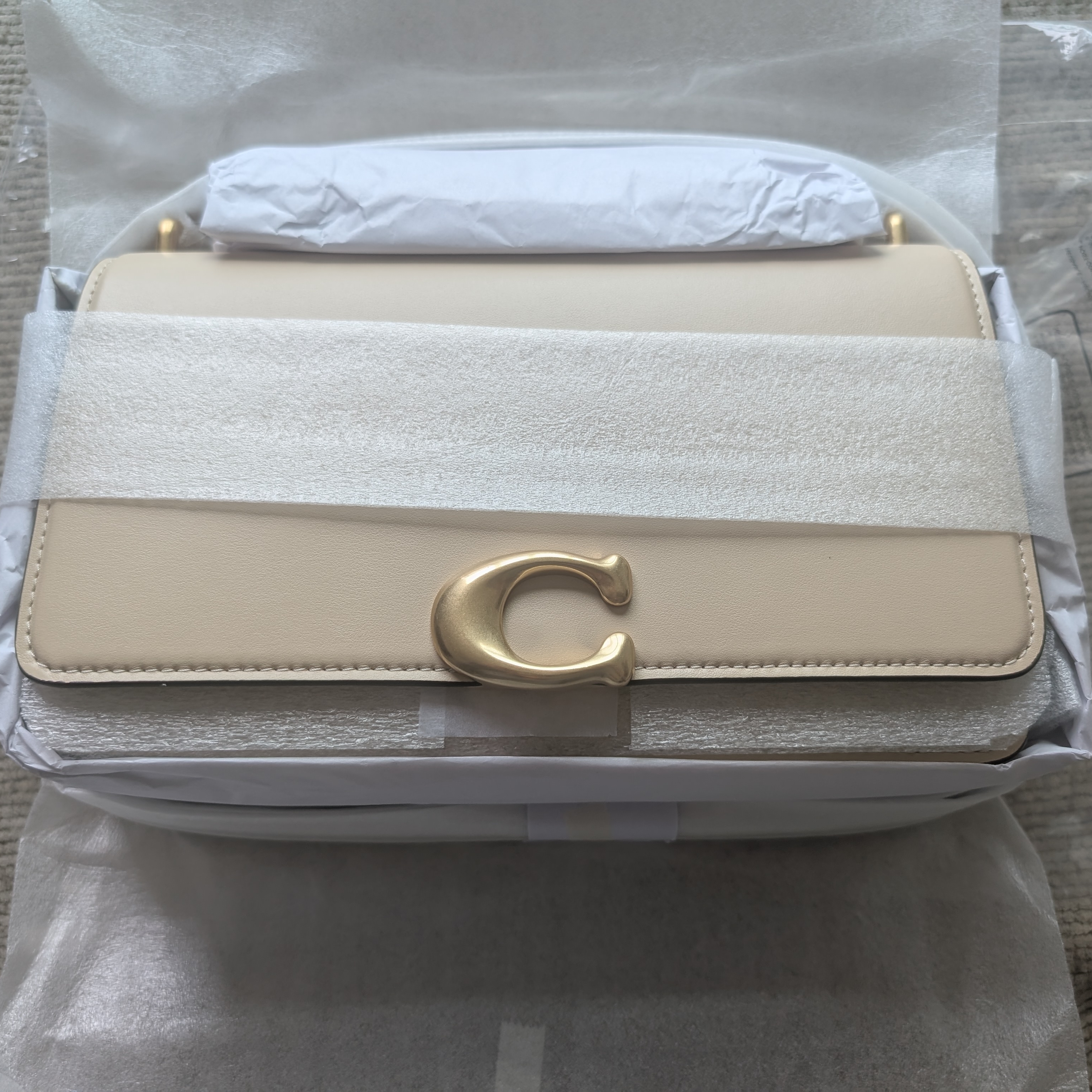 Coach Bags | Coach Nwt Factory Wrapped Bandit Shoulder Bag | Color: Cream/Gold | Size: Os