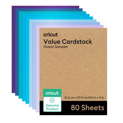 Cricut Value Cardstock | Ocean Sampler | 8.5 in x 11 in | 80 Count