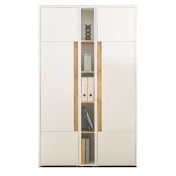 Furn.Design Aktenschrank Set in weiß und Wotan Eiche 2 x Stauraumschrank und Regal für Homeoffice 120 x 200 cm Center Image